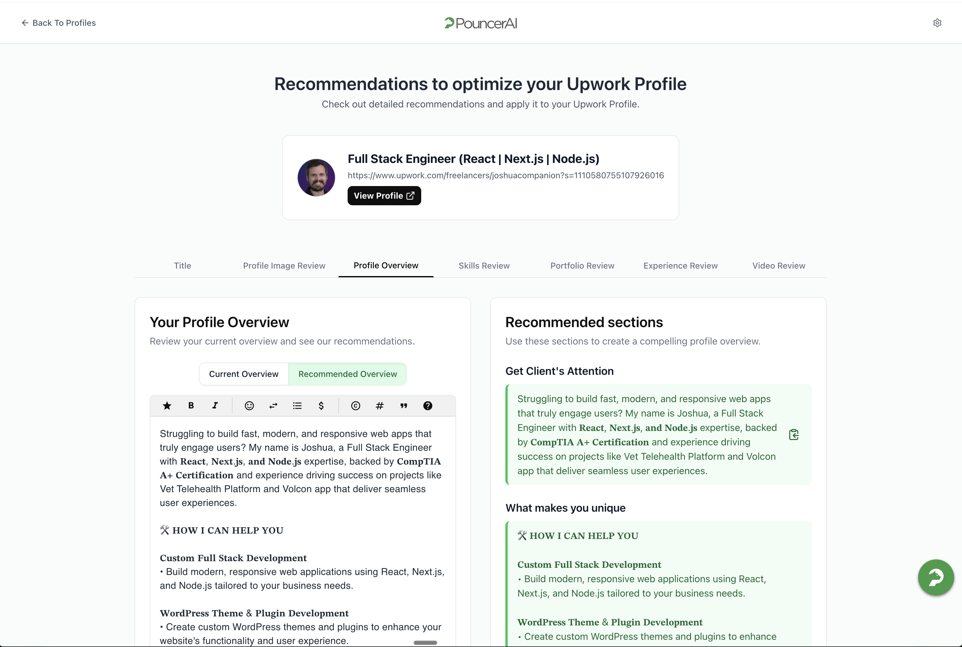 Pouncer Profile Optimizer
